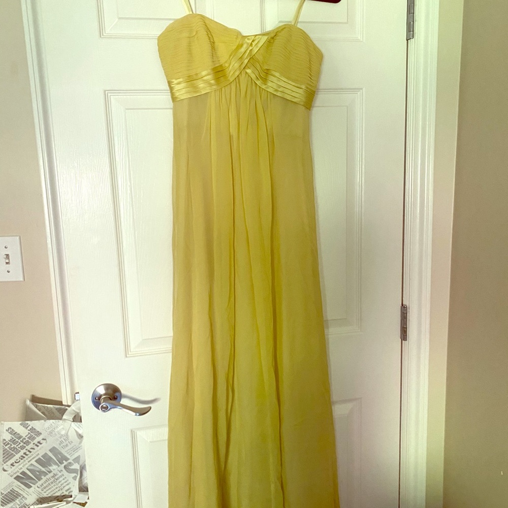 BCBG Strapless Yellow Gown